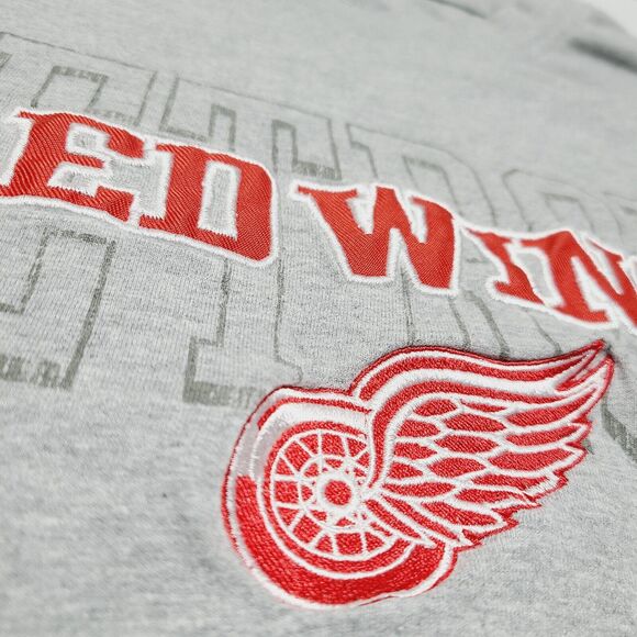 Vintage Detroit Red Wings T-Shirt Mens Gray NHL Hockey Embroidered Logo Adult XL - Picture 3 of 8